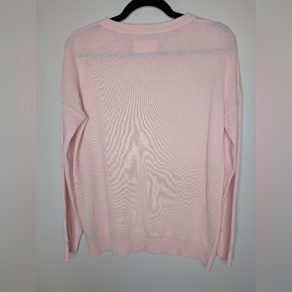 Zadig & Voltaire Pink Gaby Skull Strass Wool And Cashmere Blend Crewneck sz L - Picture 3 of 12